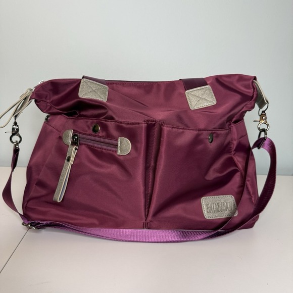 Balizuoan Purse Mommy Bag Plum  Nylon Pockets Adjustable Strap New In‎ Bag - Picture 4 of 16